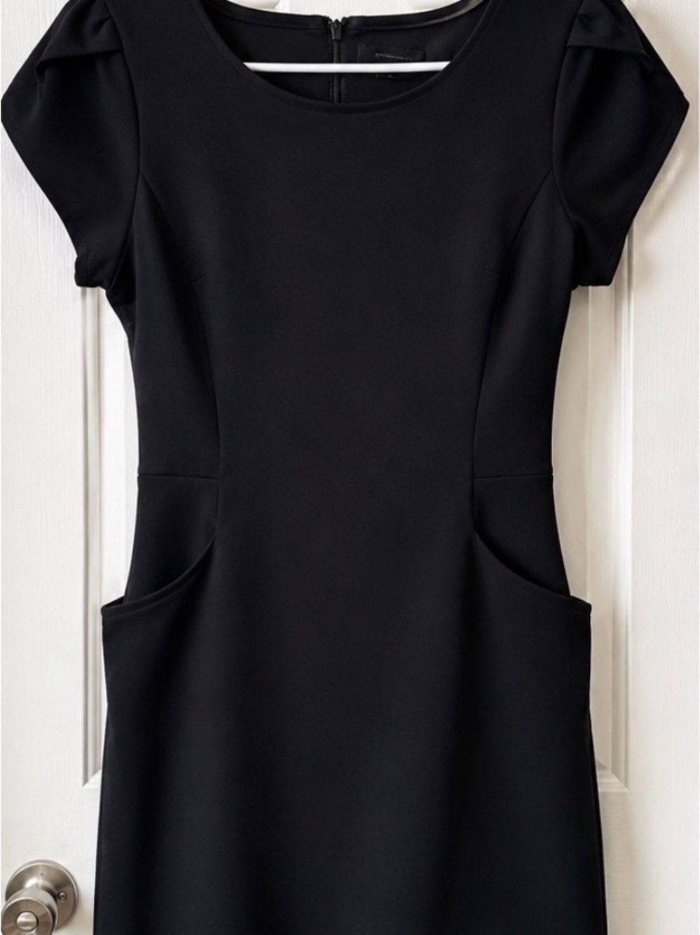 Classic Black Sheath Dress with Cap Sleeves